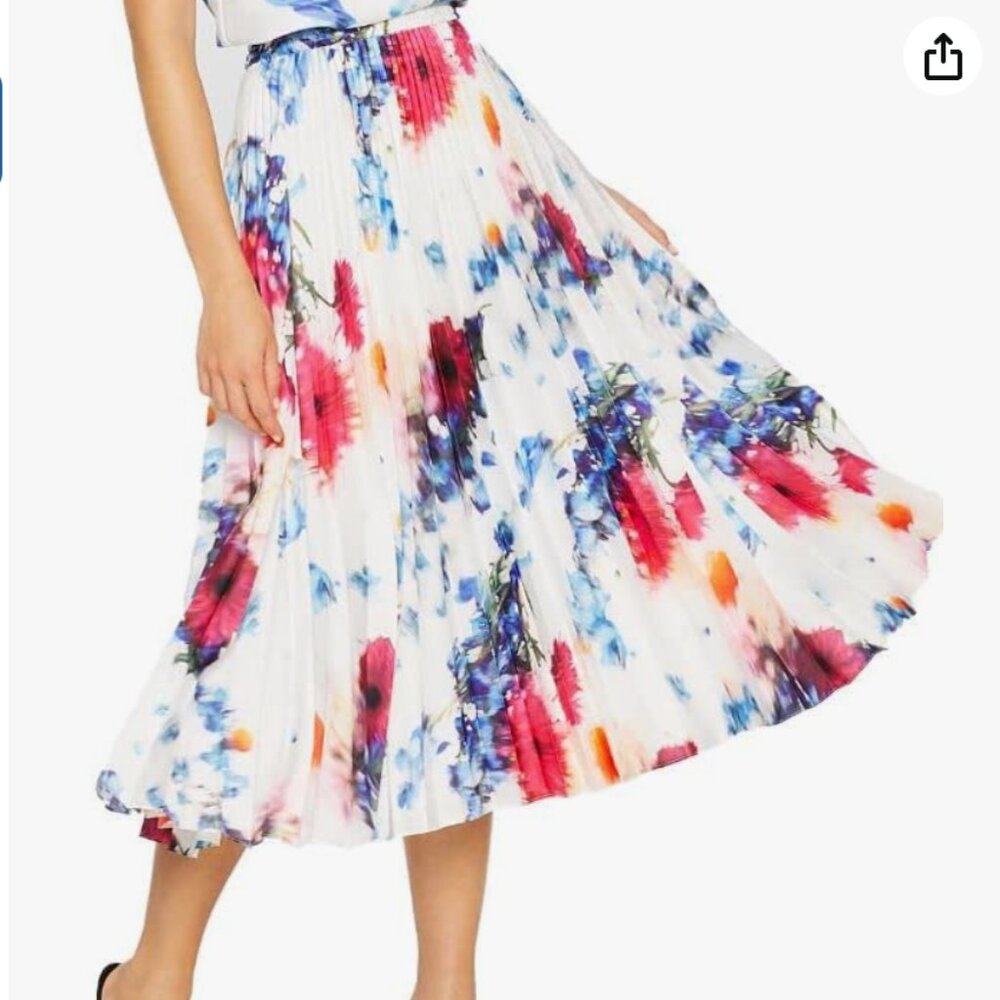 Club Monaco Women's Elasticated Slip Pleat Skirt -Size Medium